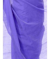  Women`s Cotton Silk and Bengal Soft Khadi Cotton Mix Ghicha Handloom Saree With Blouse Piece (Purple)