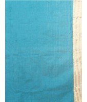 Women`s Handloom Soft Resham Dhakai jamdani Bengal Cotton Silk Tant Saree Whole Body Kolka Design with Blouse Pcs (Deep Blue Orange)