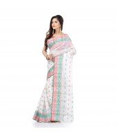 DESH BIDESH Women Bengal Tant Traditional Handloom Pure Cotton Saree Noyonchuri Design Without Blouse Piece